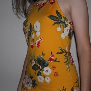 yellow floral sun dress